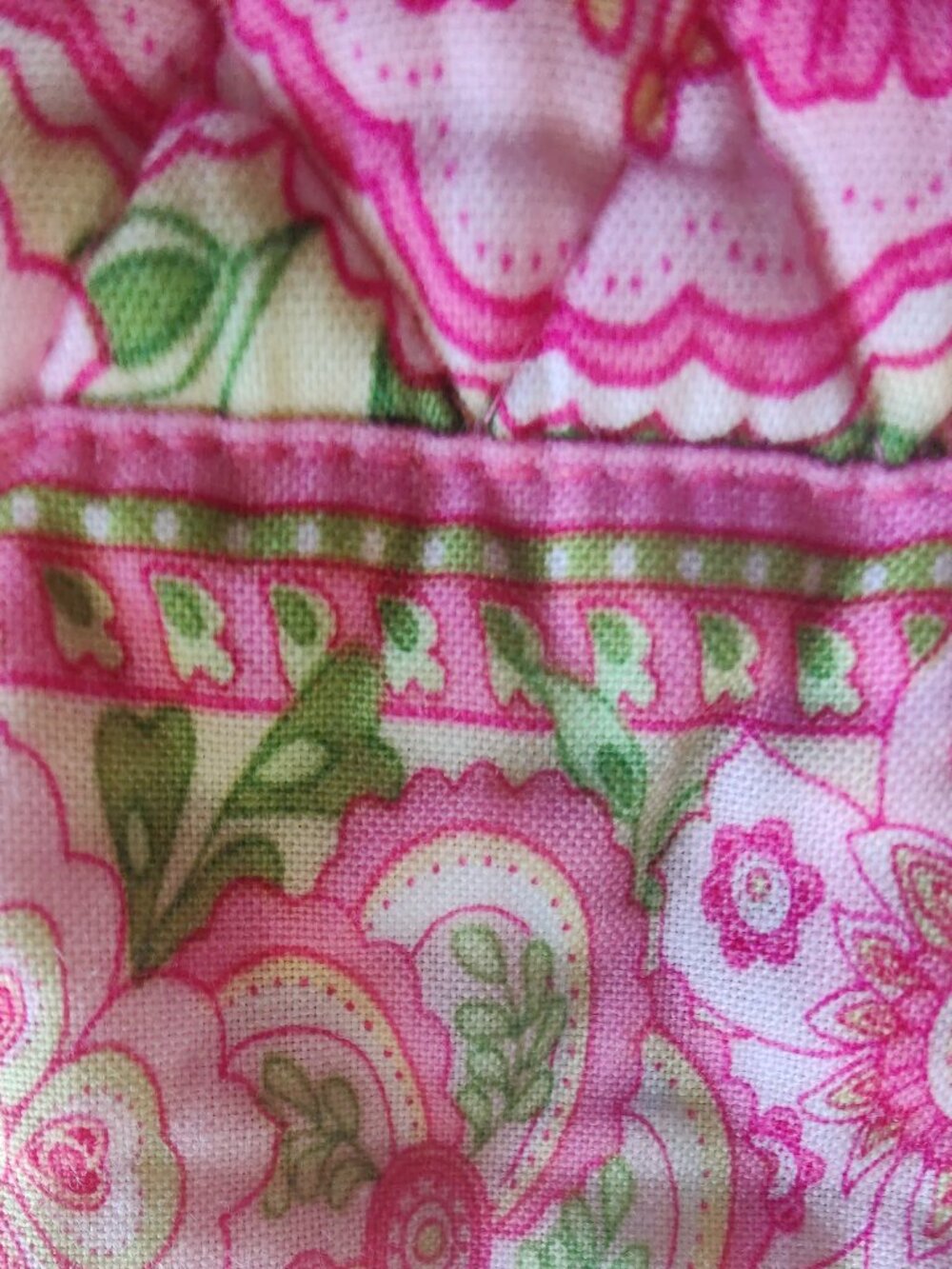Vintage Y2K Vera Bradley RARE Petal Pink Pink and Green Shoulder Bag - Picture 9 of 9
